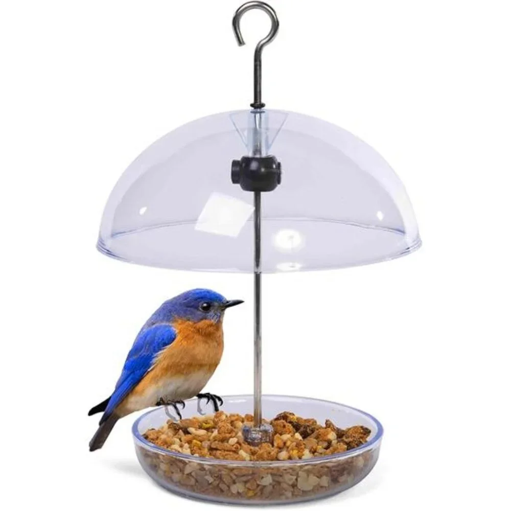 Dome Bird Feeder for Bluebird and Chickadees,Perfect for Mealworm Bird Feeder